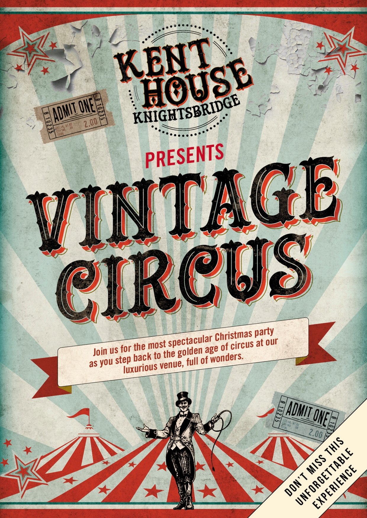 Vintage Circus Christmas Party Theme at Kent House Knightsbridge