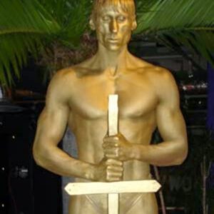 Liquid gold Oscar statue to meet and greet