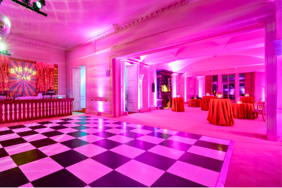 Christmas Parties at Kent House Knightsbridge Pink Lighting